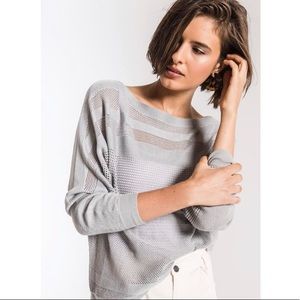 Rag Poets Nikki beach gray lightweight top
